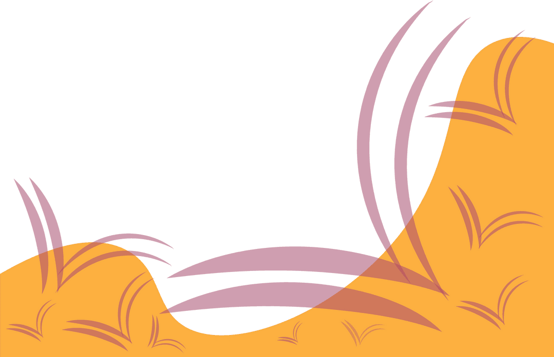 Abstract Yellow Dunes with Pink Accents on Transparent Background