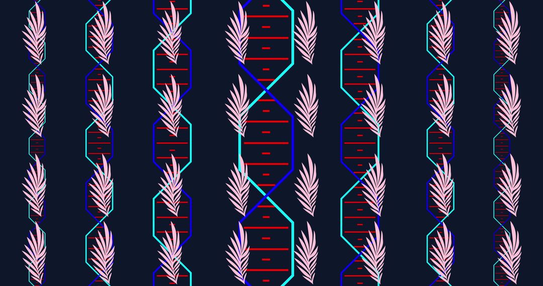 Abstract Genetic Code on Digital Patterned Background