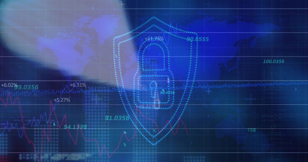 Digital Padlock Shield in Secure Global Interface