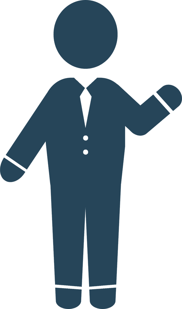 Vector Silhouette of Businessman on Transparent Background