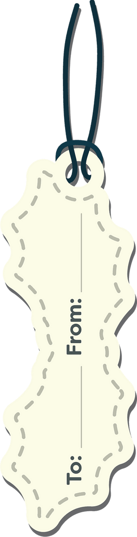 Elegant White Name Tag on Transparent Background for Creative Projects