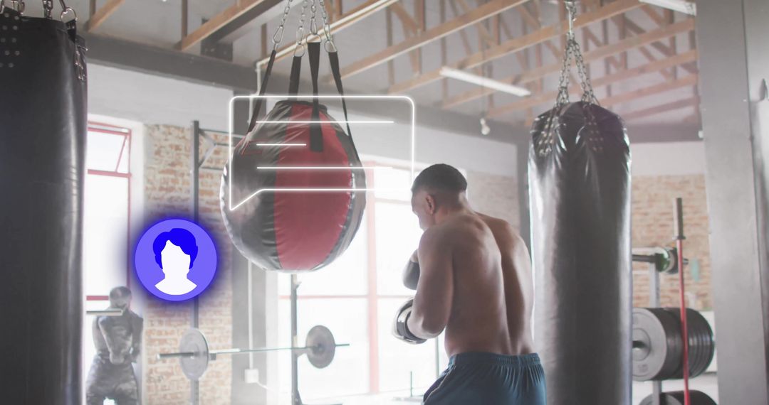 Digital Training: Boxer Engages with Virtual Interface