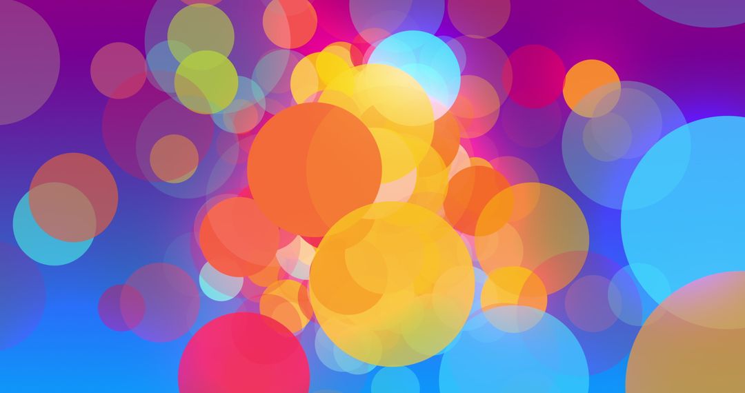 Colorful Bokeh Circles on Blue Gradient Background