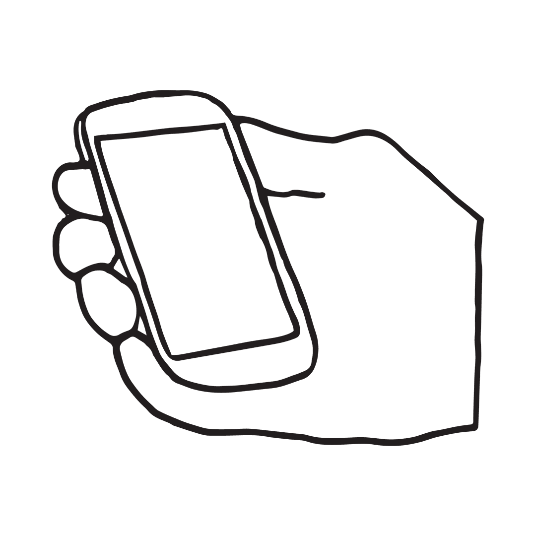 Transparent Vector Illustration of Hand Holding Mobile Phone