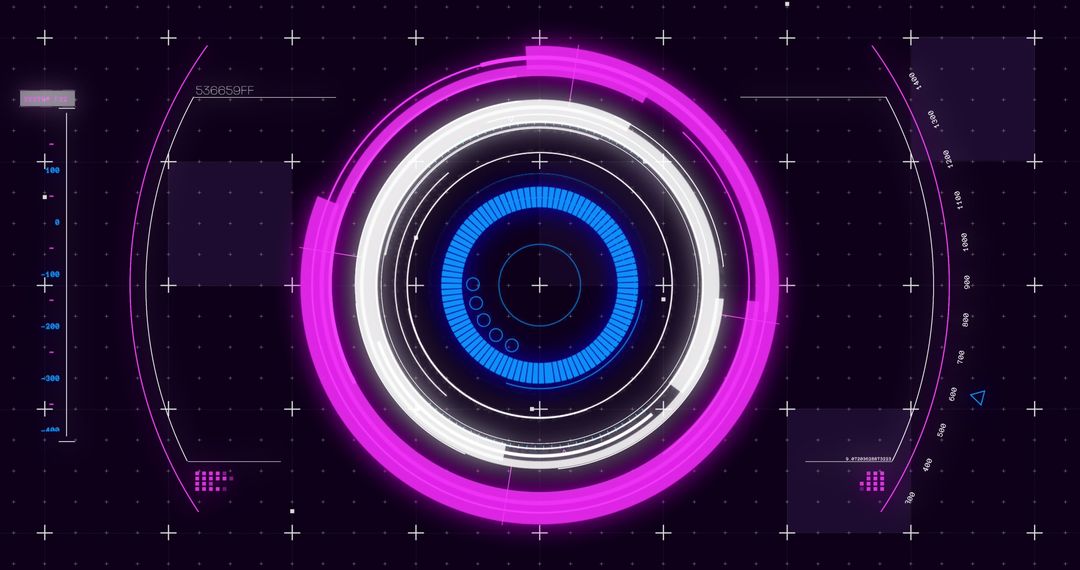 Futuristic Digital Interface With Vibrant Circular Hologram