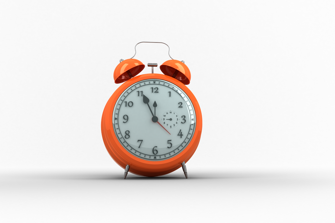 Digital png illustration of red alarm clock on transparent background - Download Free Stock Images Pikwizard.com