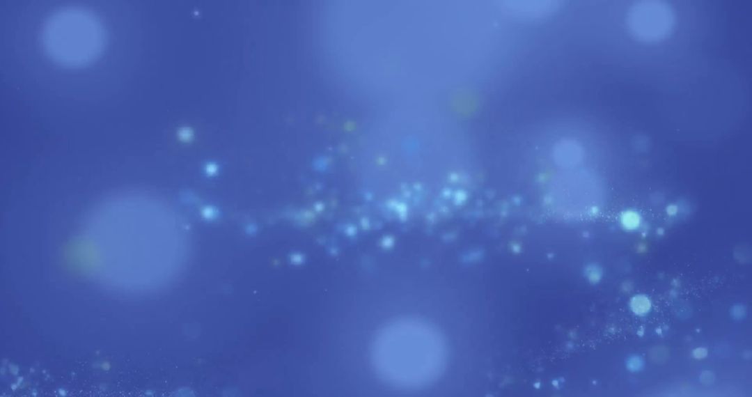 Glowing Light Spots Sparkling on Blue Background