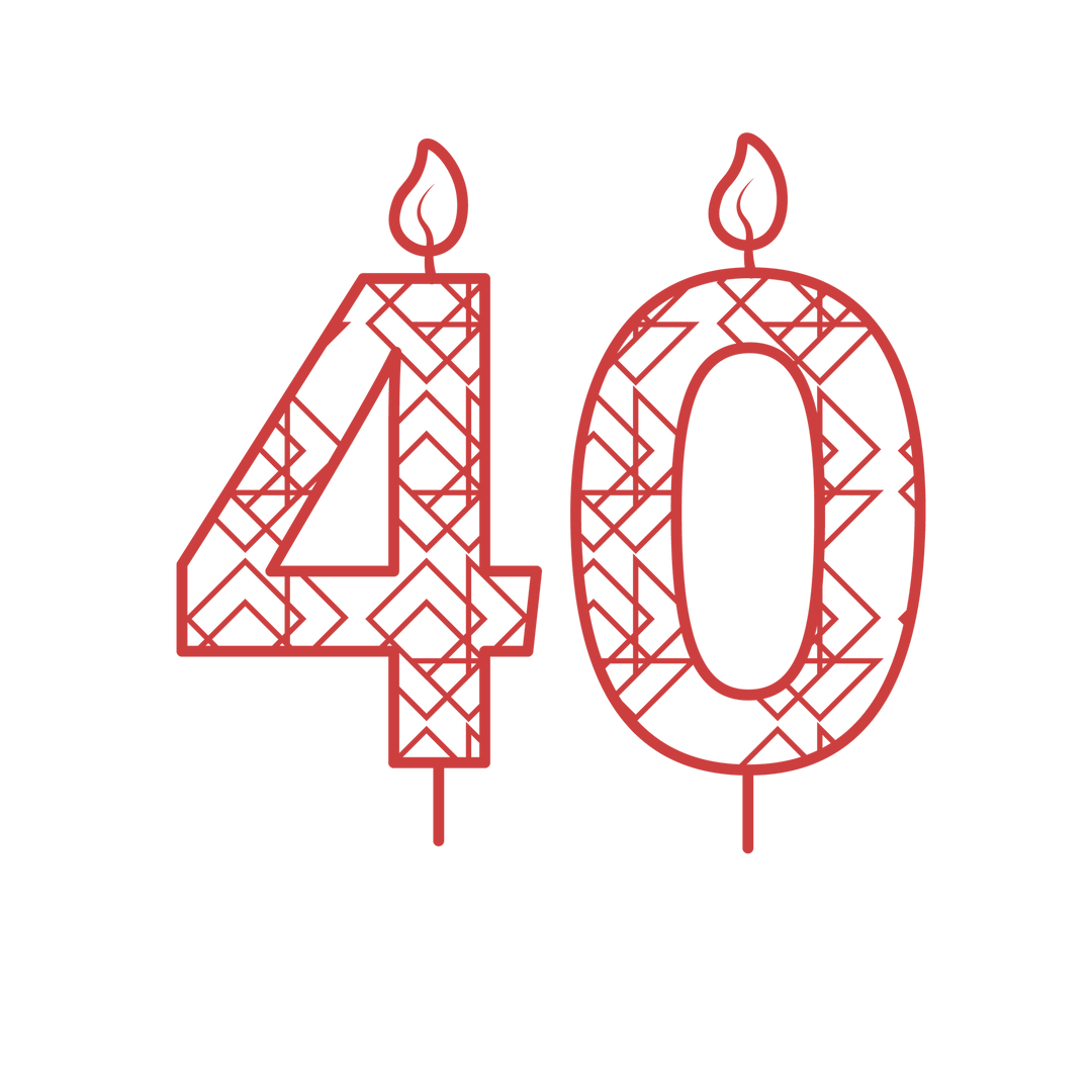 Red 40 Birthday Candle Graphic on Transparent Background for Parties and Celebrations - Download Free Stock Images Pikwizard.com