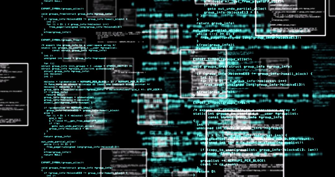 Abstract Digital Data Frames on Dark Background