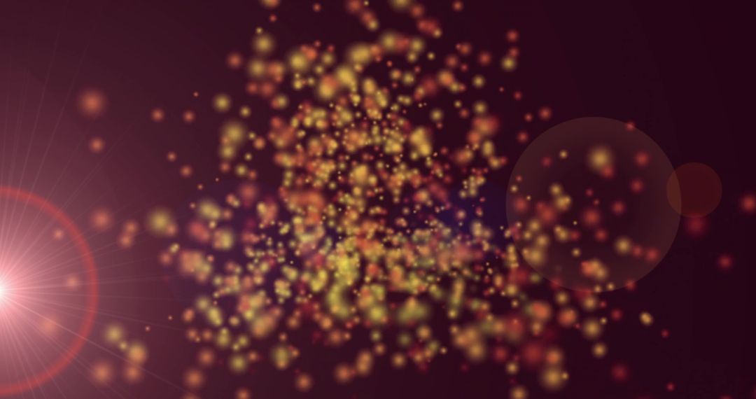 Vibrant Cosmic Particle Drift with Luminescent Lens Flare