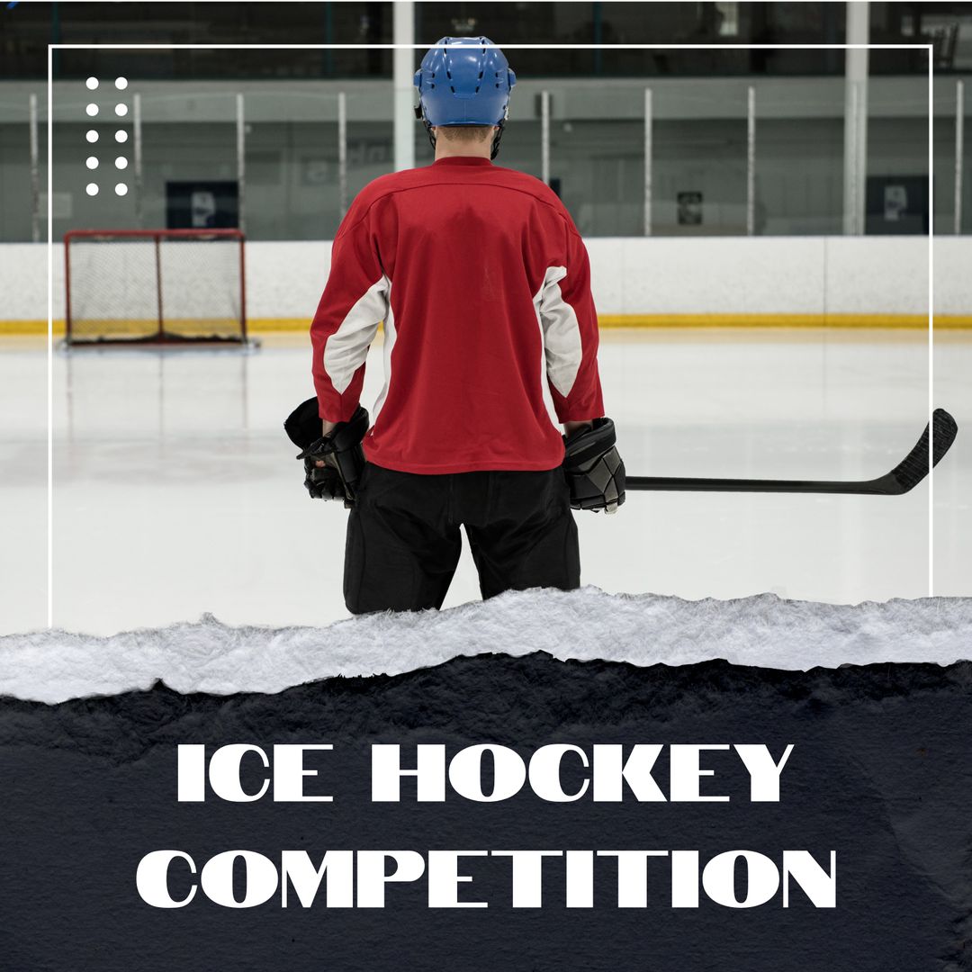 Ice Hockey Player Preparing for Competition in Rink