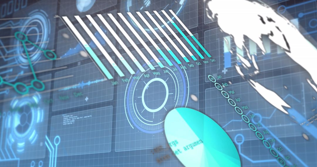 Futuristic Digital Interface for Data Analysis and Connections
