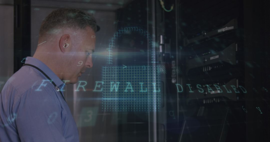 Cyber Security Focus Admin with Disabled Firewall Warning