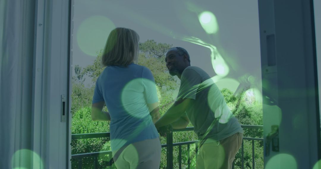 Senior Couple Enjoying Peaceful Balcony View