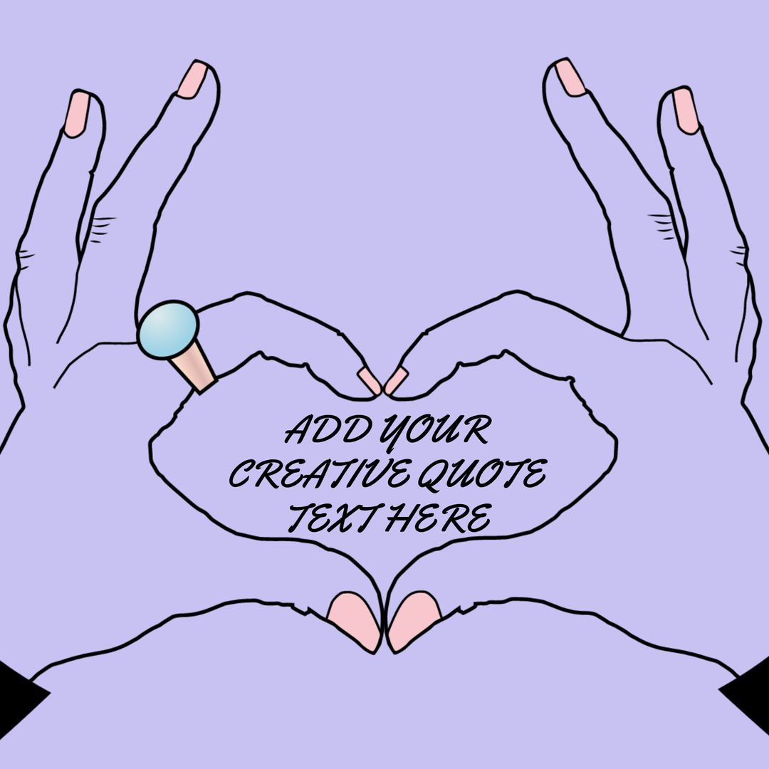 Editable Heart-Shaped Hands Drawing Template for Creative Quotes - Download Free Stock Templates Pikwizard.com