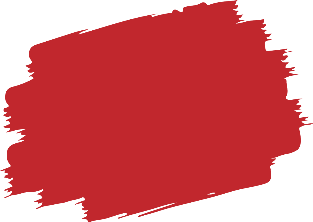 Bold Red Paint Brush Stroke on Transparent Canvas