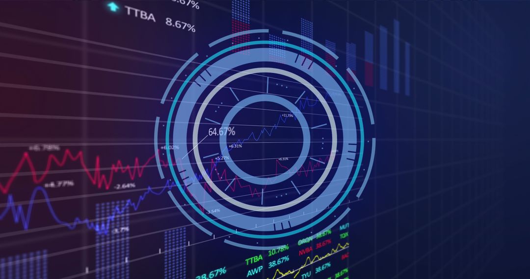 Advanced Digital Data Charts with Futuristic Interface