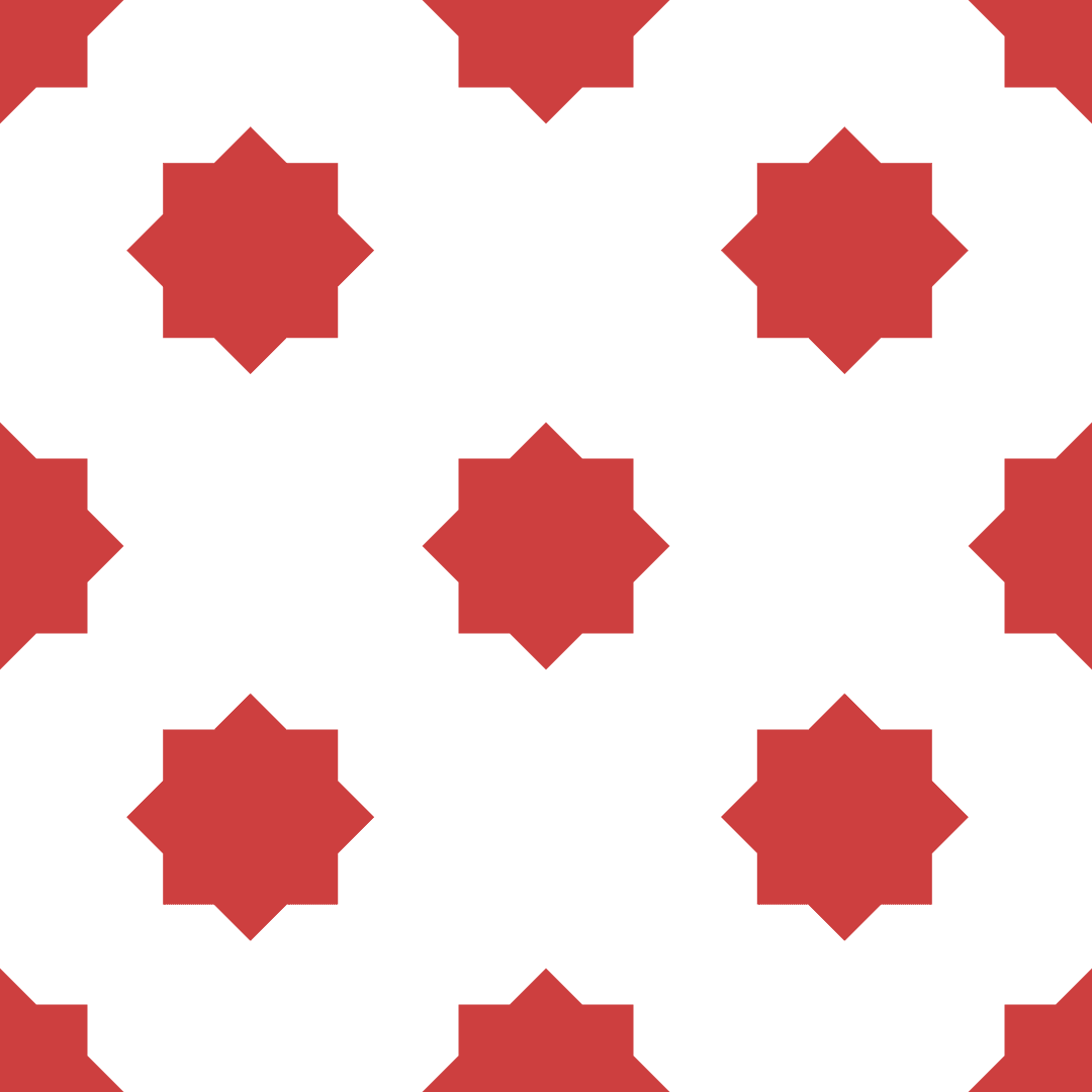 Transparent Christmas Star Pattern with Red Geometric Designs