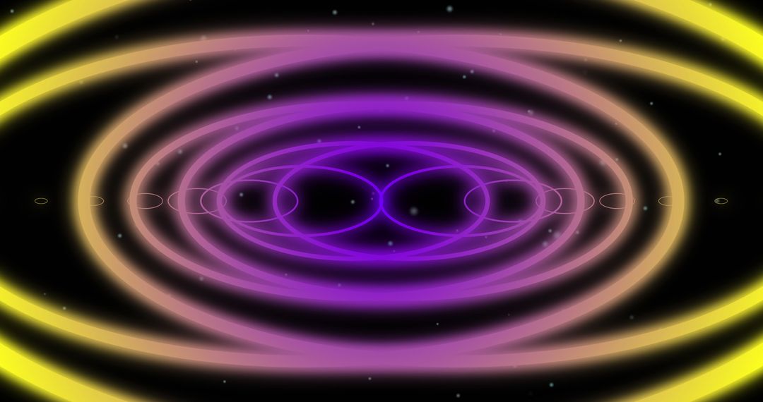 Colorful Neon Hypnotic Spiral with Purple and Yellow Waves