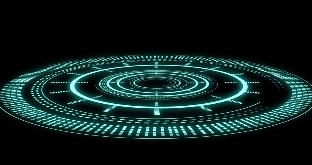 Futuristic Digital Interface with Glowing Radar Scan