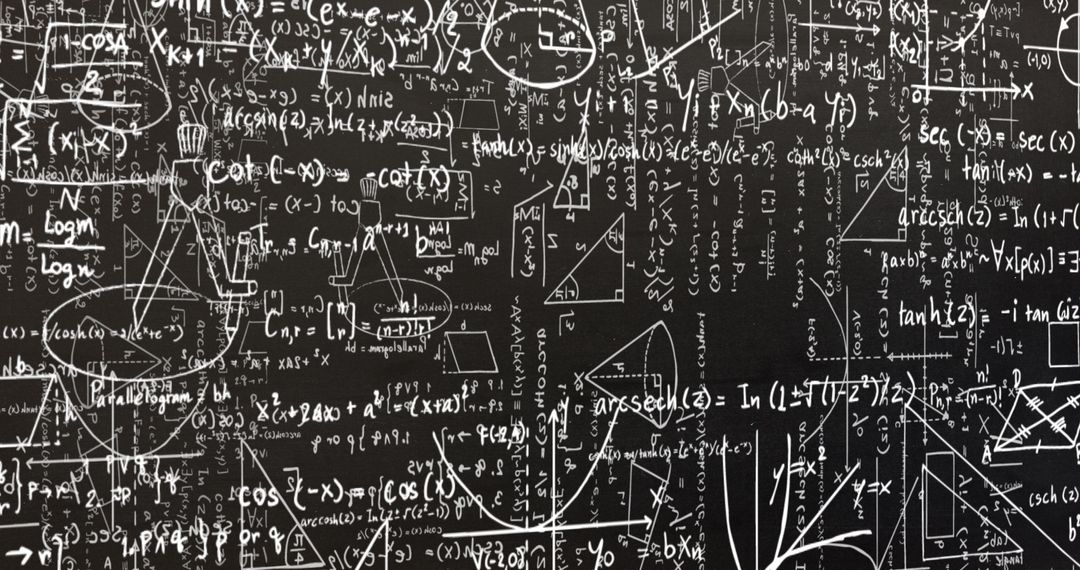 Complex Mathematical Formulae and Diagrams on Blackboard