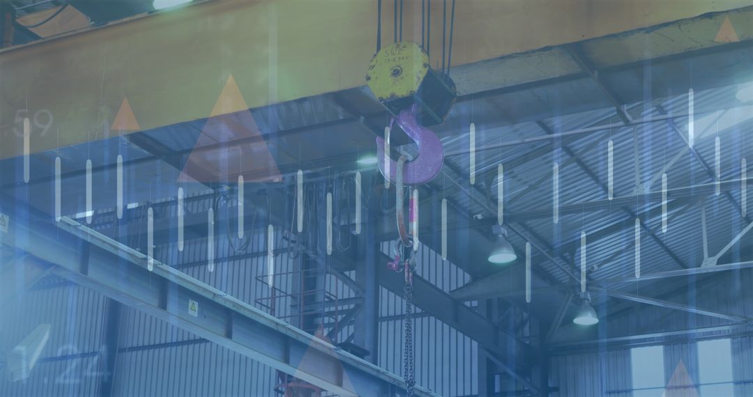 Digital Interface Overlay on Industrial Crane Scene