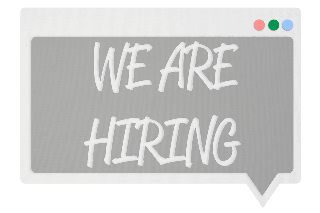 Transparent We Are Hiring Speech Bubble for Recruitment Ads