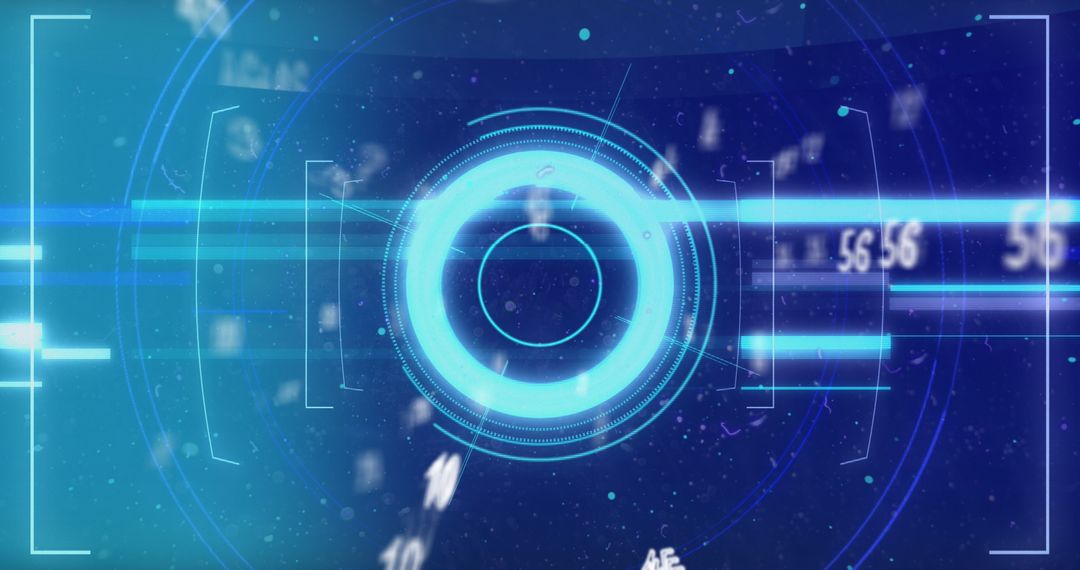 Futuristic Digital Interface with Moving Numbers