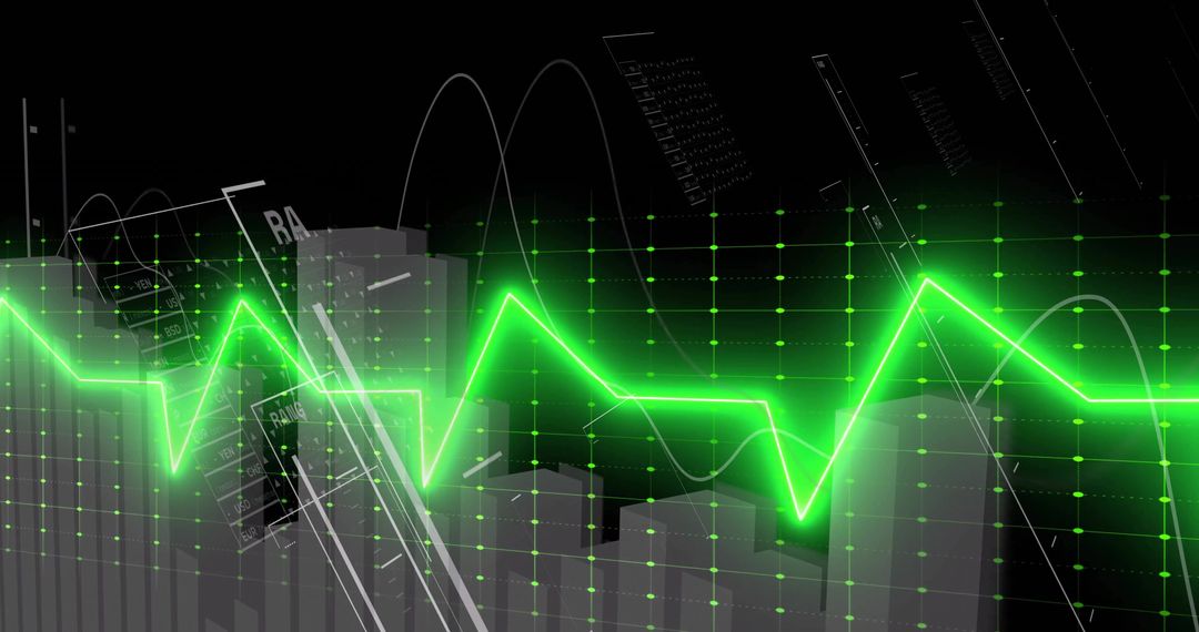 Dynamic Green Graph on Trading Dashboard Illustrating Market Trends