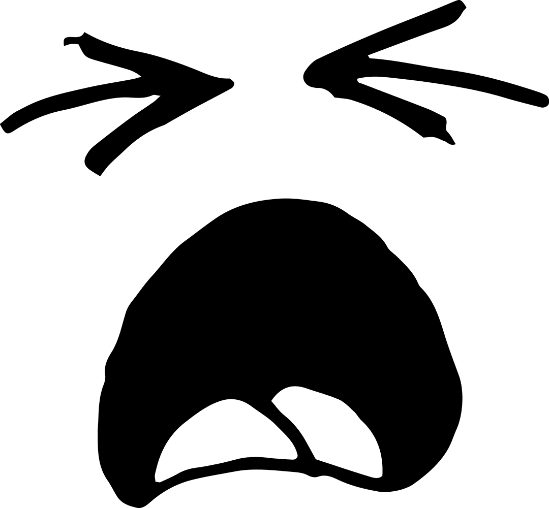 Sad Emoji Shouting Isolated on Transparent Background