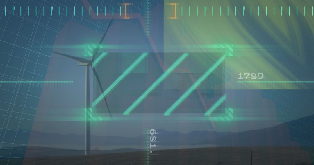 Layered Futuristic Wind Turbine with Technological Display Elements