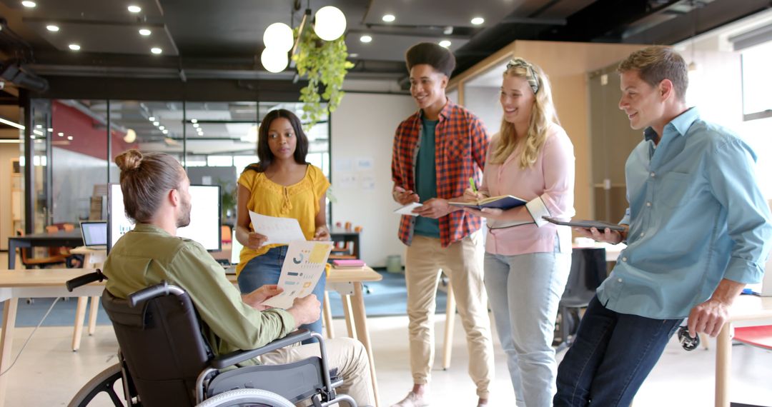 Inclusive Team Collaboration in Modern Casual Office