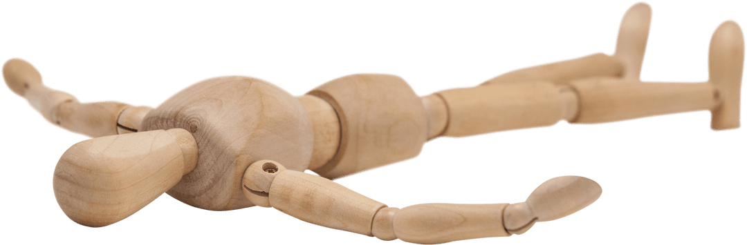 Transparent Wooden Figurine Lying Down with Arms Spread