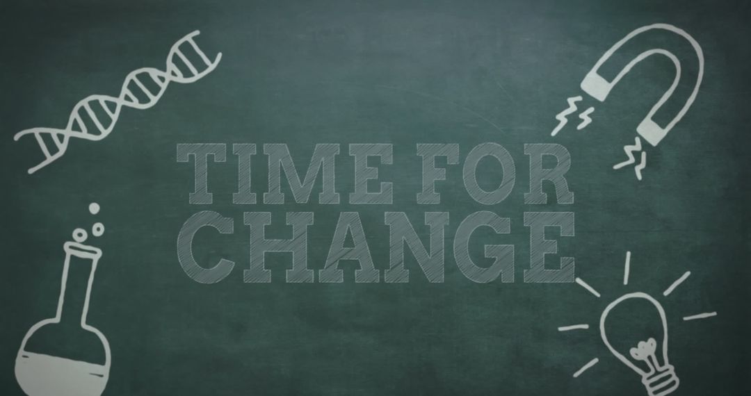 Text Banner With Scientific Icons for Change Concepts