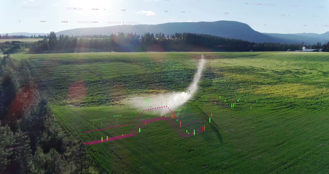 High-Pressure Center-Pivot Irrigation Sprinkling Rural Farmland