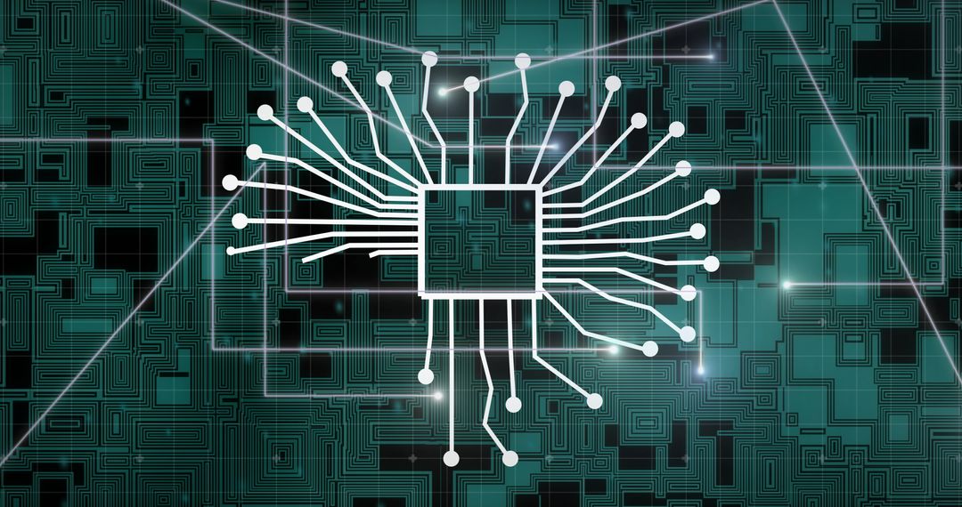 Digital Circuit Microchip with Connected Network Interface - Free Images, Stock Photos and Pictures on Pikwizard.com