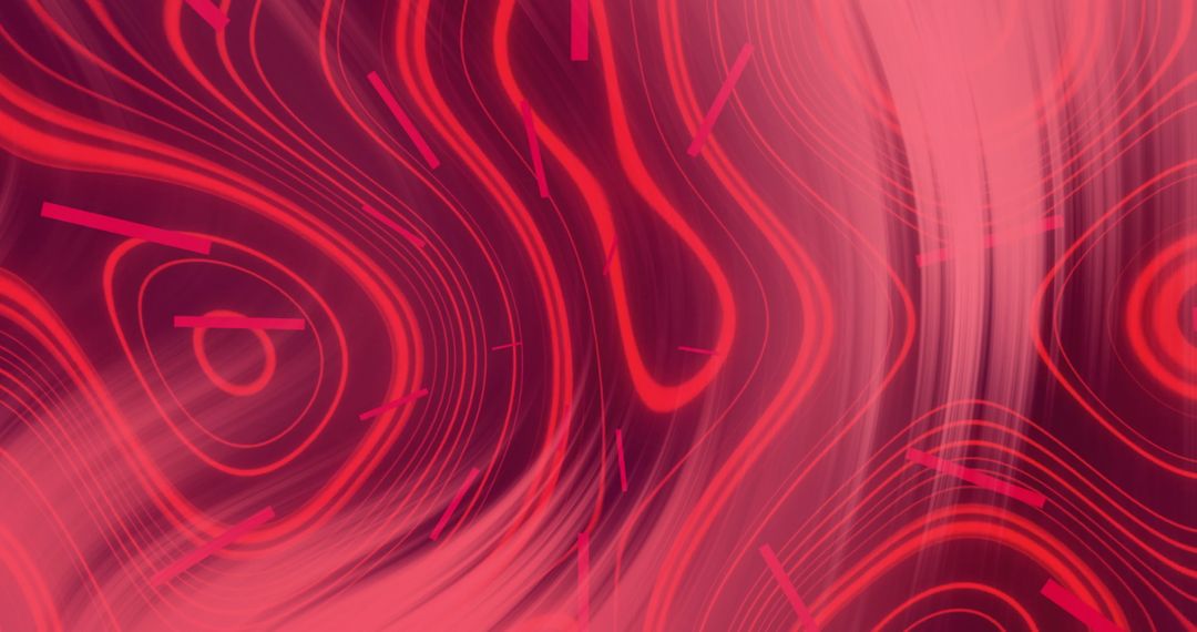 Dynamic Red Abstract Swirls on Black Background
