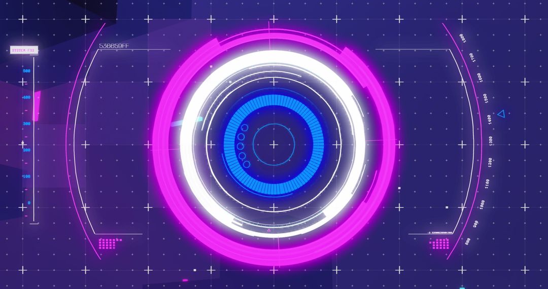 Futuristic Digital Interface with Glowing Data Display