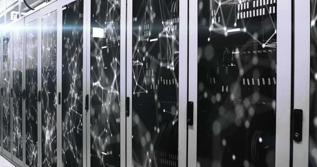 Digital Data Flow in Network Server Room