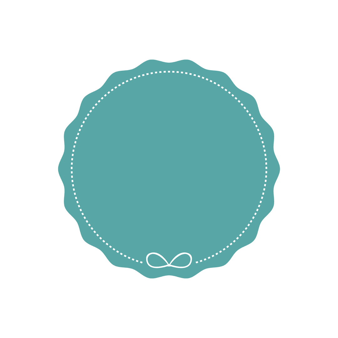 Round Green Tag with Bow Design Transparent Background