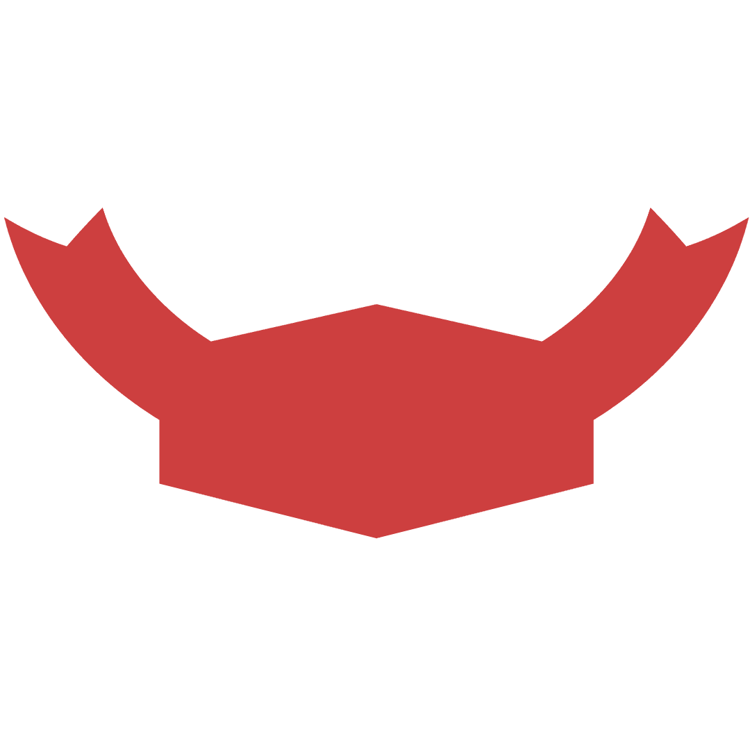 Red Badge Illustration on Transparent Background with Horns