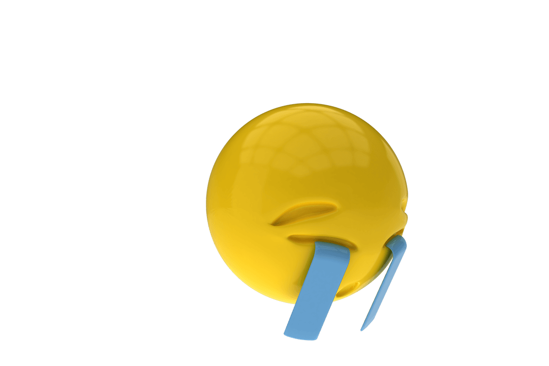 3D Crying Emoji with Transparent Background