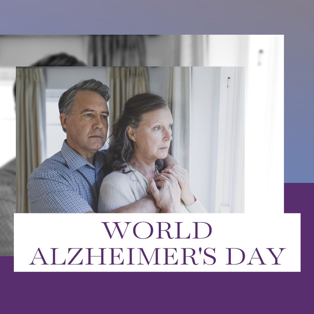 Senior Couple Reflecting Near Window on World Alzheimer's Day - Download Free Stock Templates Pikwizard.com