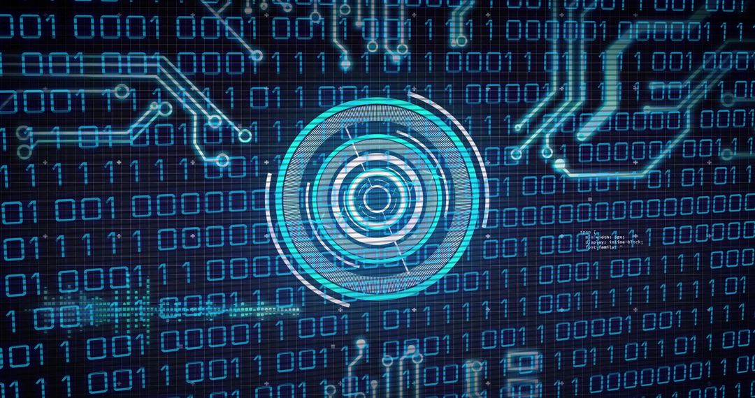 Digital Target Interface with Binary Code and Circuit Patterns