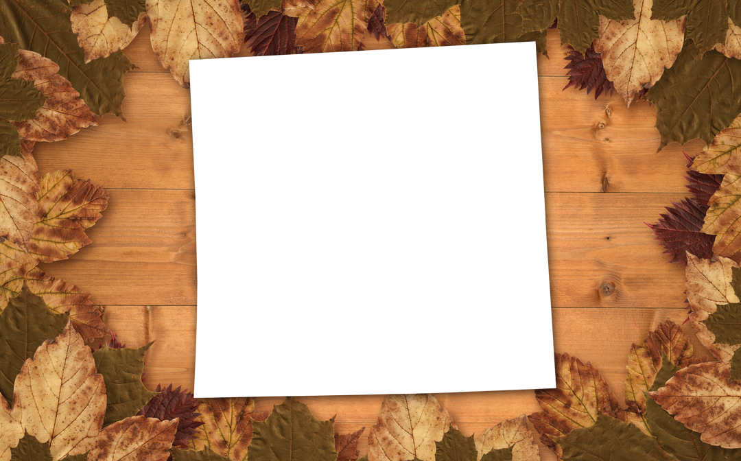 Blank Transparent Paper on Wooden Table with Autumn Leaves Border - Download Free Stock Images Pikwizard.com