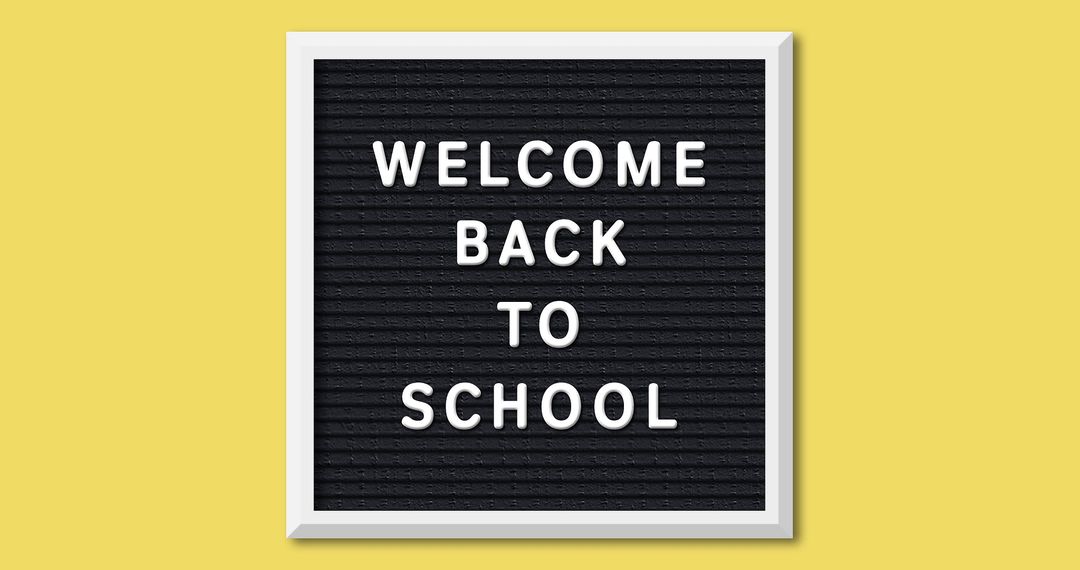 Welcome Back to School Letter Board with Bright Yellow Background - Free Images, Stock Photos and Pictures on Pikwizard.com