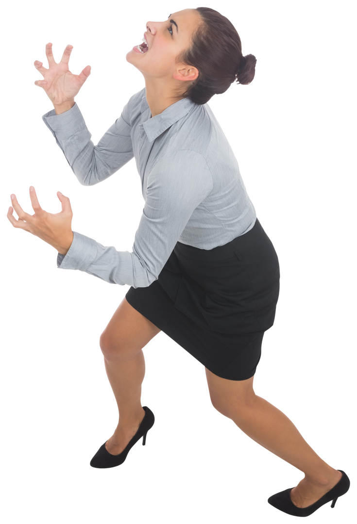 Furious Caucasian Businesswoman Reacting on Transparent Background - Download Free Stock Images Pikwizard.com