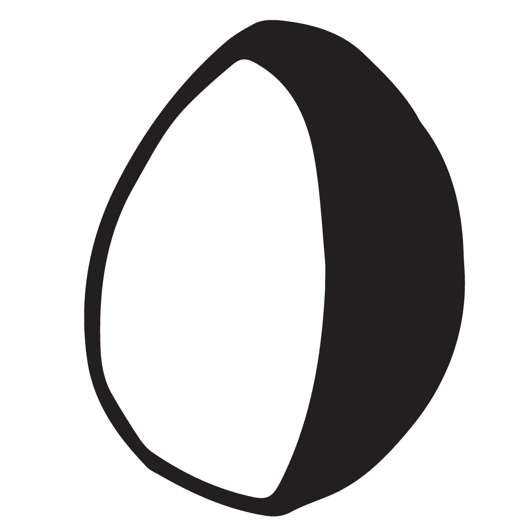 Minimalist Transparent Egg Outline with Black Base