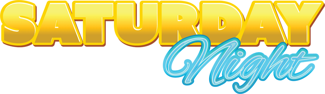 Saturday Night Vector Text on Transparent Background Poster Design