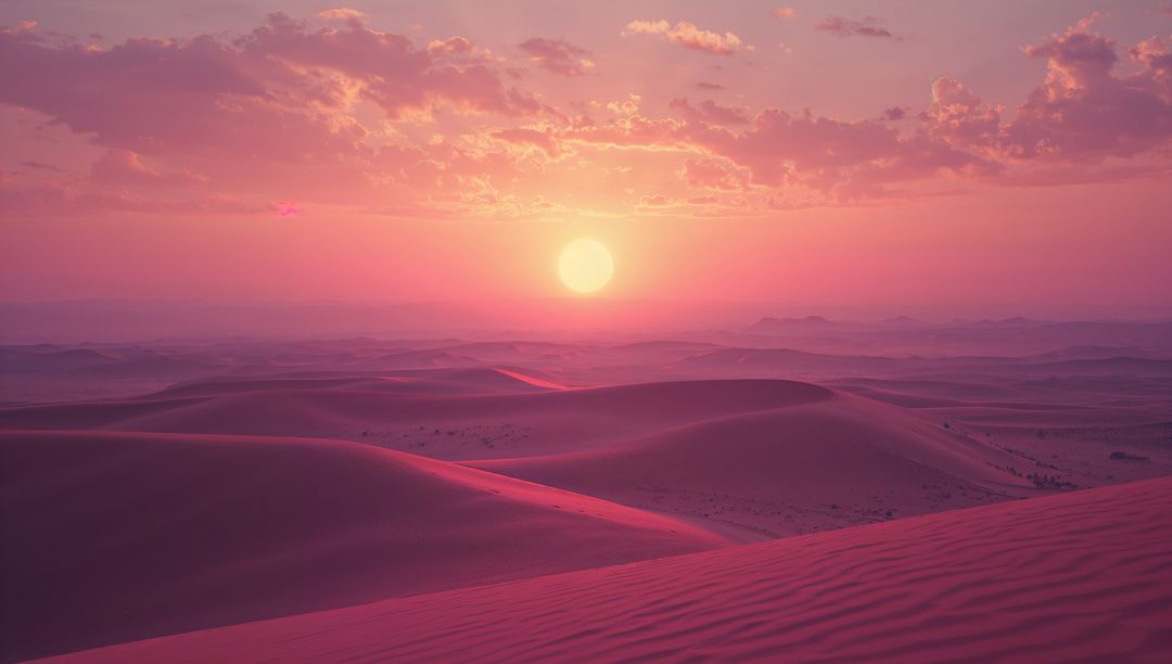 Serene Desert Sunset Over Majestic Dunes